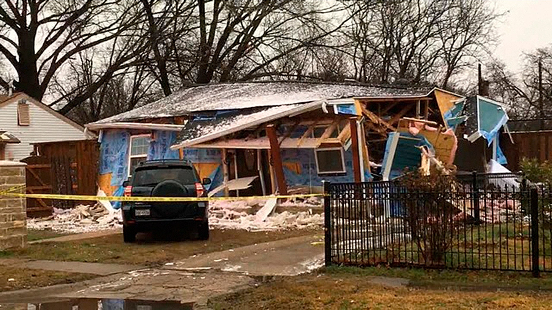 A natural gas explosion nearly leveled a Texas home, killing an 11-year-old girl and injuring four others.