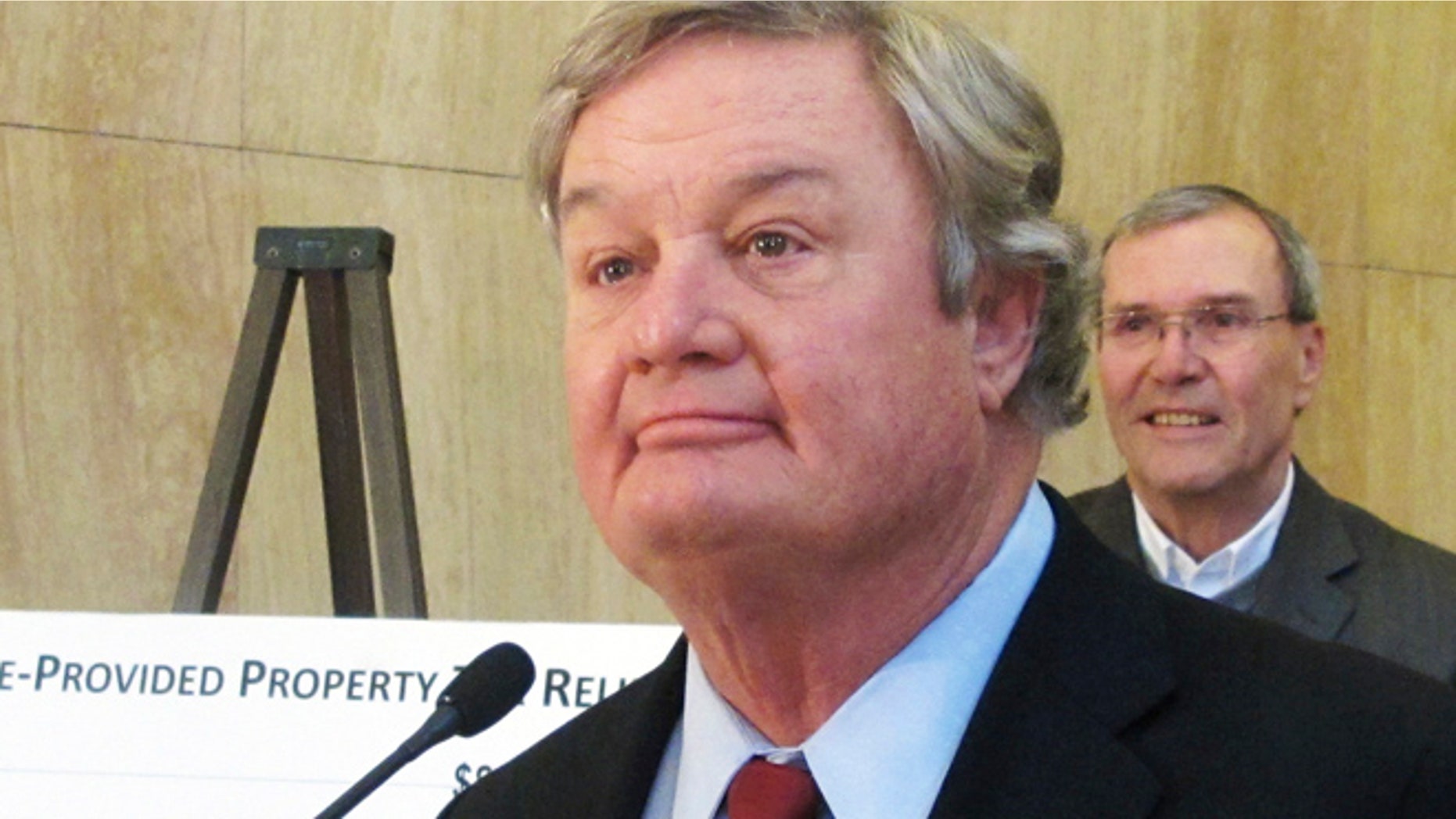 Dec. 3, 2013: North Dakota Gov. Jack Dalrymple speaks at a news conference at the state Capitol in Bismarck. (AP)