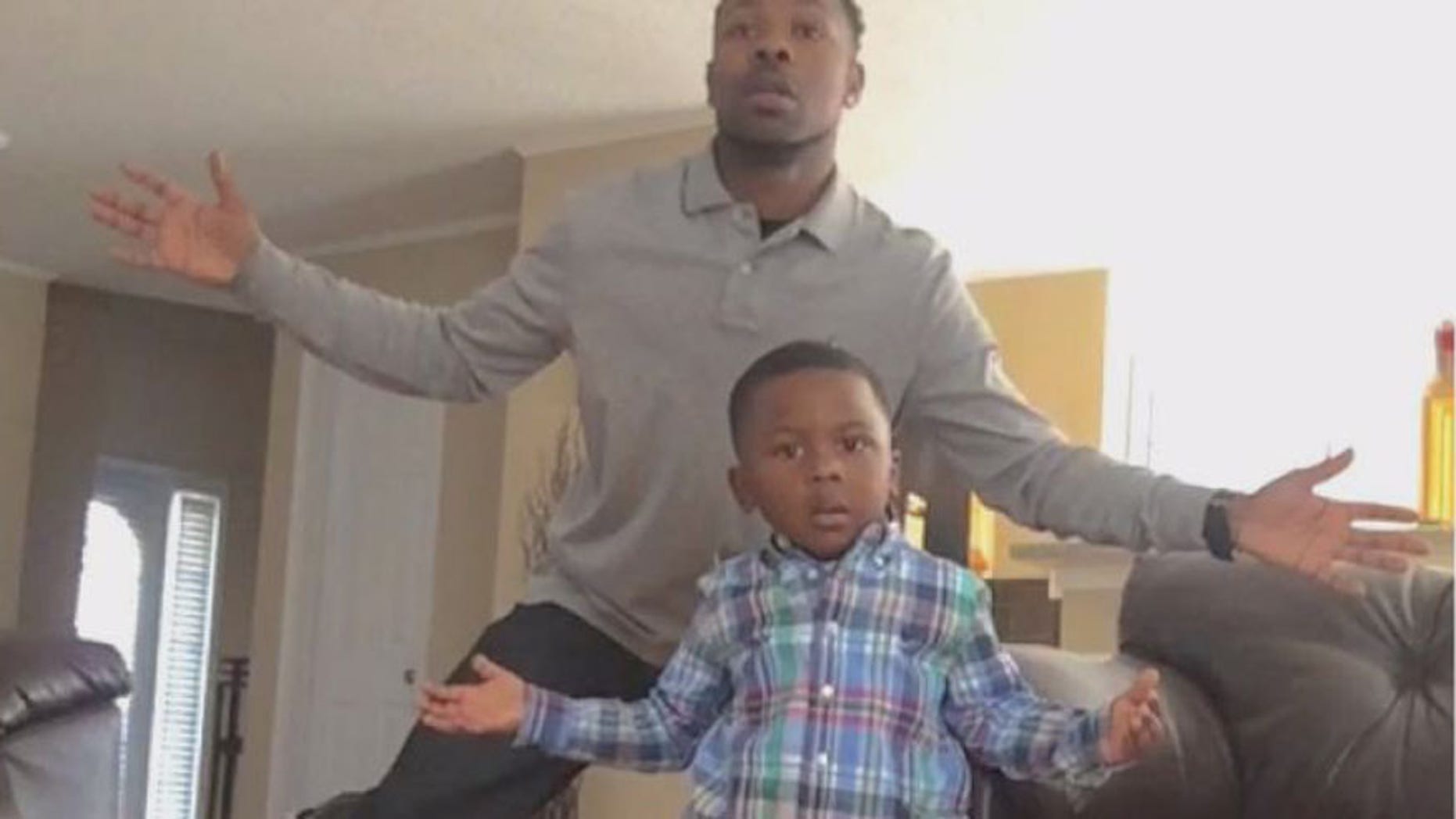 Stanley Freeland and his son, Josiah