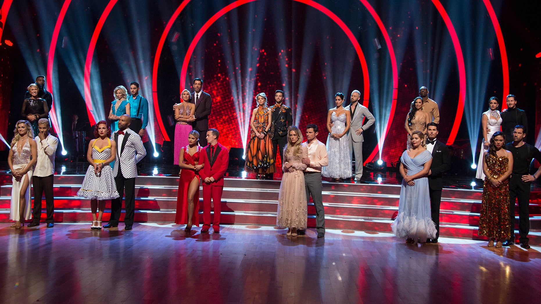 The remaining pairs on 'Dancing with the Stars' pose on stage.