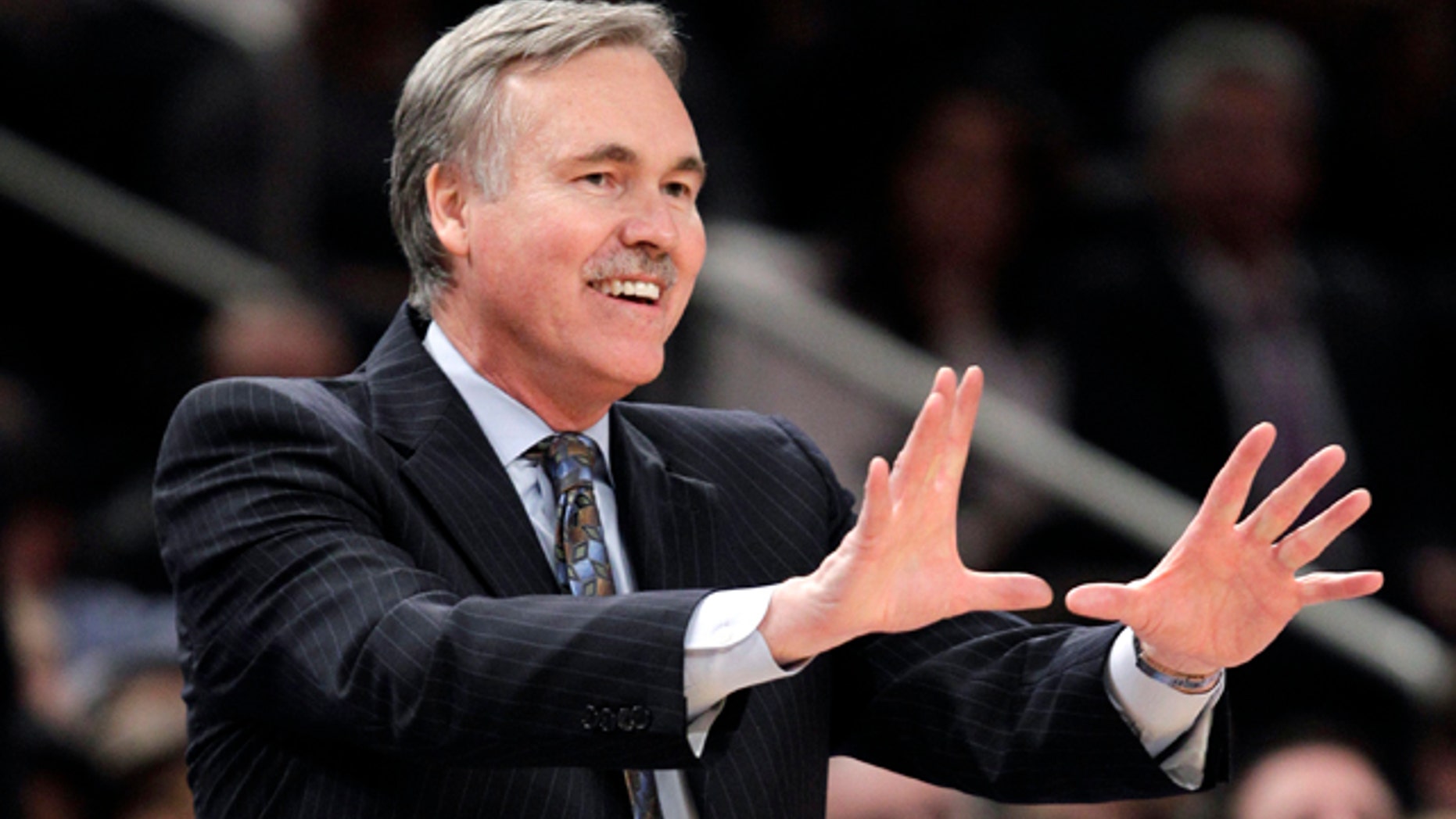 Feb. 22, 2012: Then-New York Knicks coach Mike D'Antoni gestures in the second half of an NBA basketball game against the Atlanta Hawks in New York. (AP)