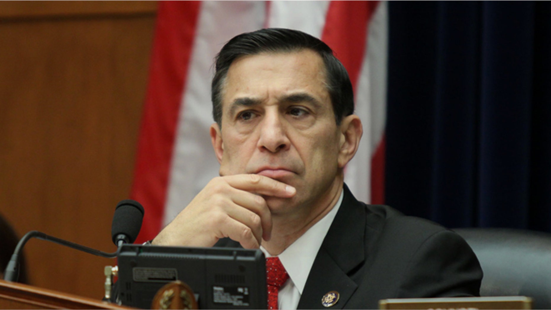 House Committee on Oversight and Government Reform Chairman Rep. Darrell Issa, R-Calif., listens as Sen. Marco Rubio, R-Fla. testifies before the committee's hearing.