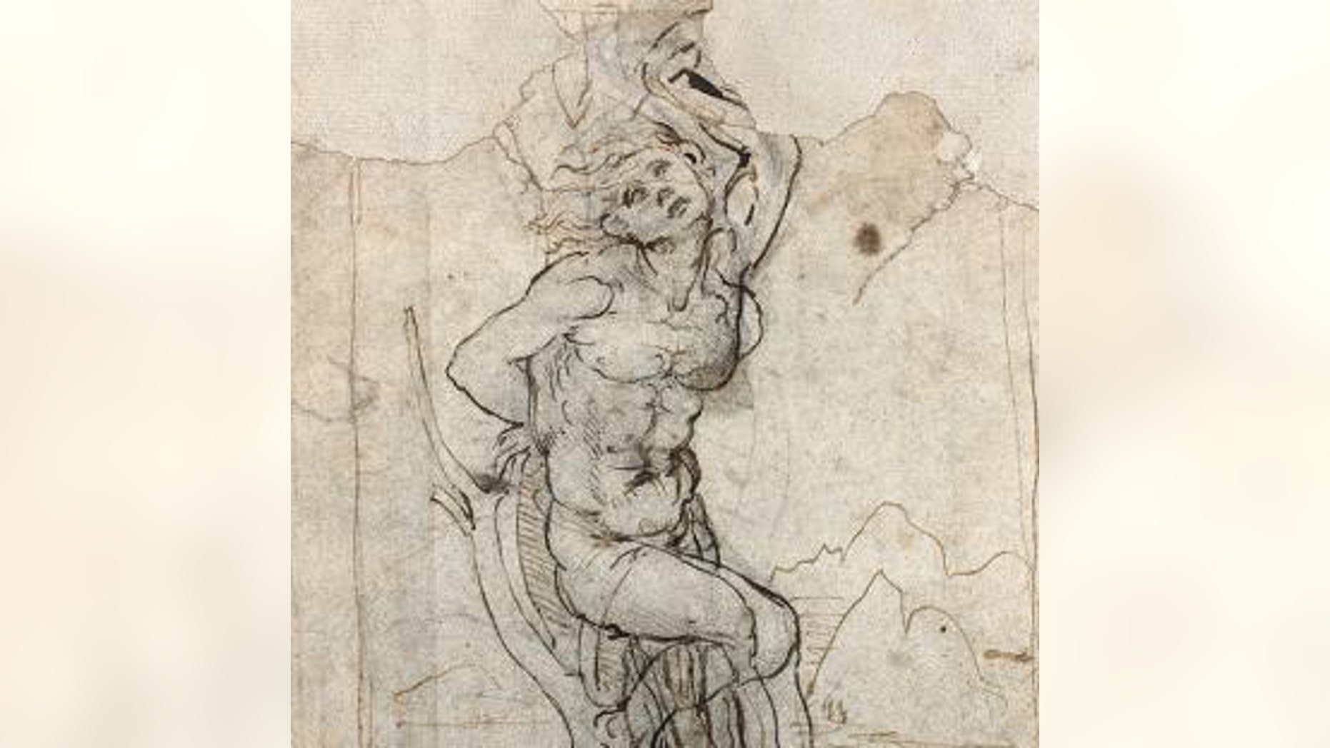 Leonardo Da Vinci's drawing of St. Sebastian (Tajan).