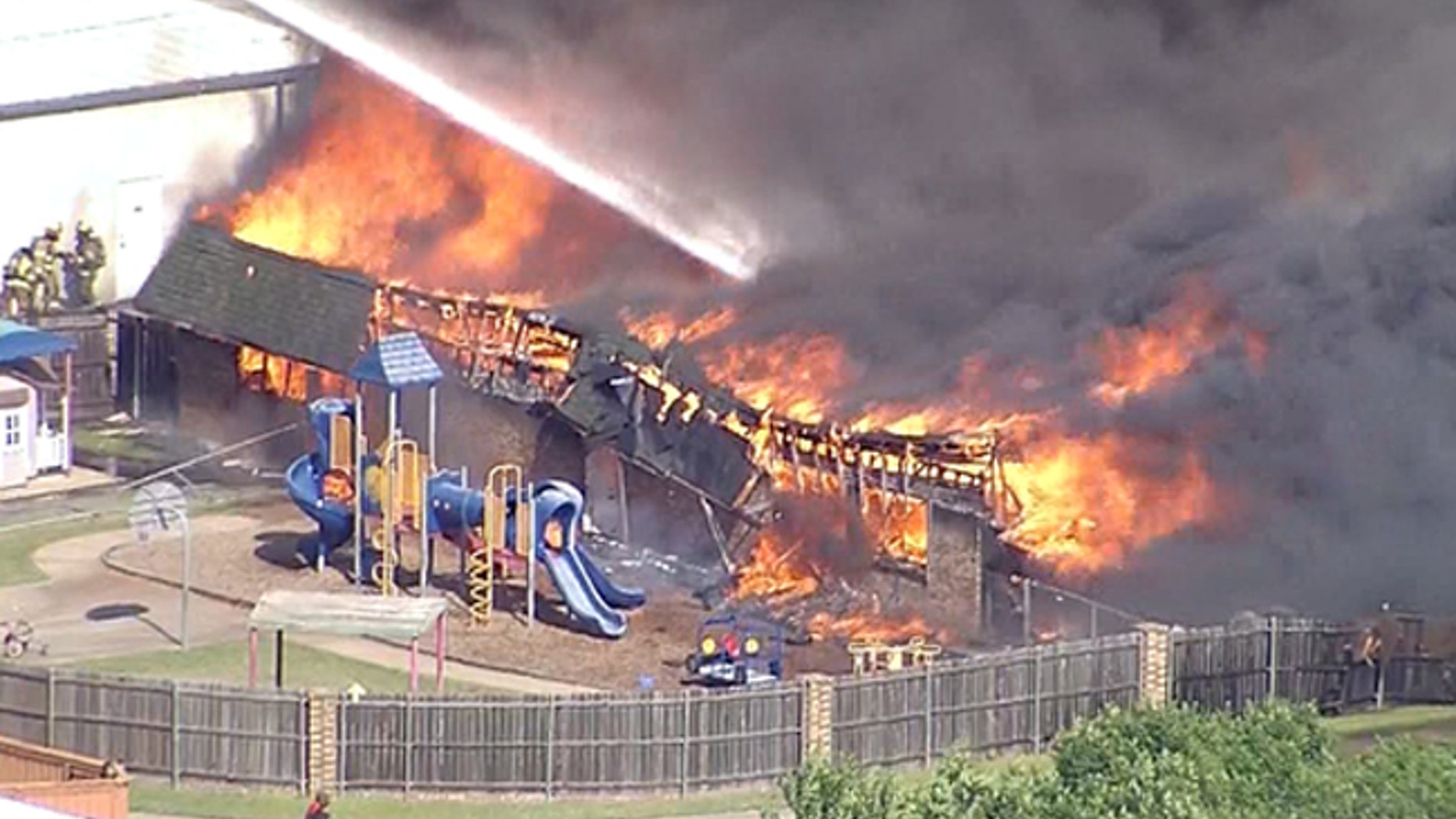 Gusty winds likely fueled a fire at a Christian school and childcare center in Texas.