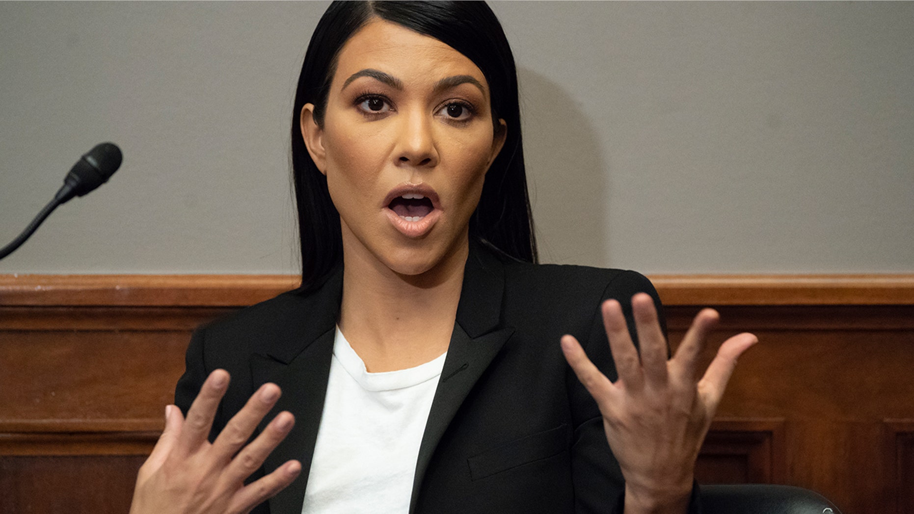 Kourtney Kardashian spoke to Congress Tuesday at a briefing urging regulatory reform of the cosmetics industry.