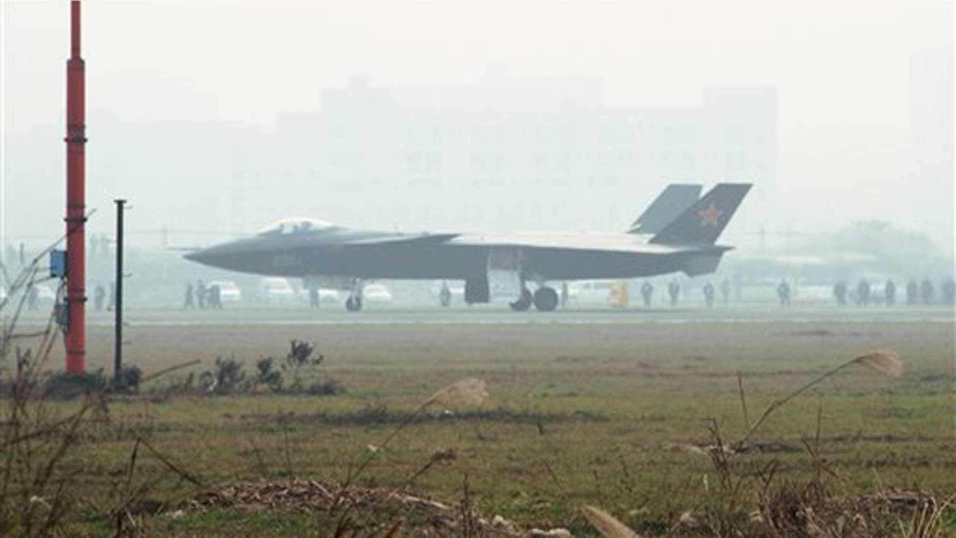 In this Friday Jan. 7, 2011, photo, a prototype of the Chinese J-20 stealth plane is seen during a runway test in Chengdu, southwest China.