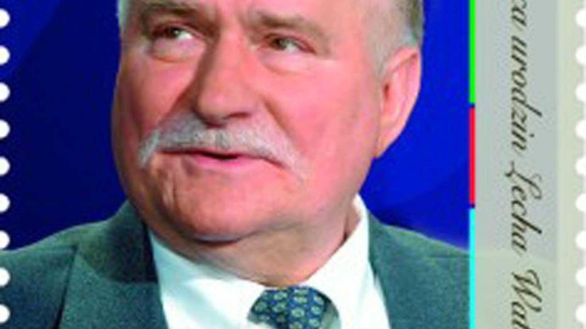 A postage stamp depicts former Polish President Lech Walesa in occasion of his 70th Birthday in this September 27, 2013 photo.