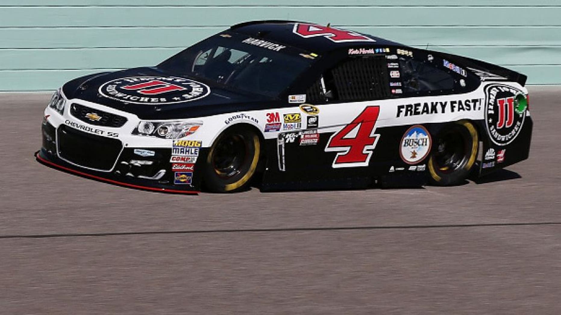 HOMESTEAD, FL - NOVEMBER 18: Kevin Harvick, driver of the #4 Jimmy John's Chevrolet, practices for the NASCAR Sprint Cup Series Ford EcoBoost 400 at Homestead-Miami Speedway on November 18, 2016 in Homestead, Florida. (Photo by Sean Gardner/NASCAR via Getty Images)