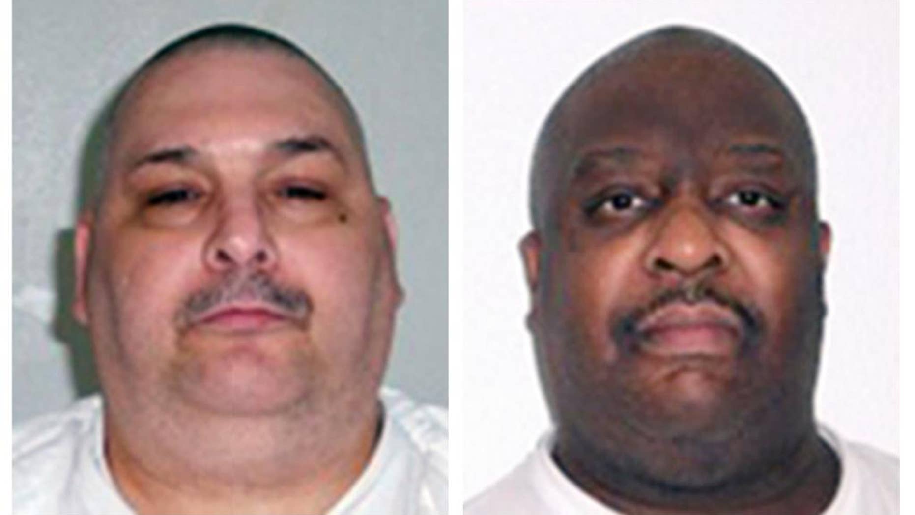 This combination of undated file photos provided by the Arkansas Department of Correction shows death-row inmates Jack Jones, left, and Marcel Williams.