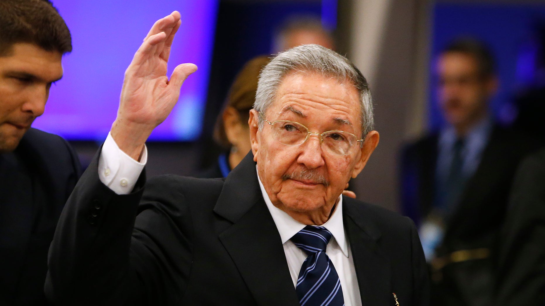 Sept. 28, 2015- Cuba's President Raul Castro arrives for the 70th session of the UN General Assembly at UN headquarters.