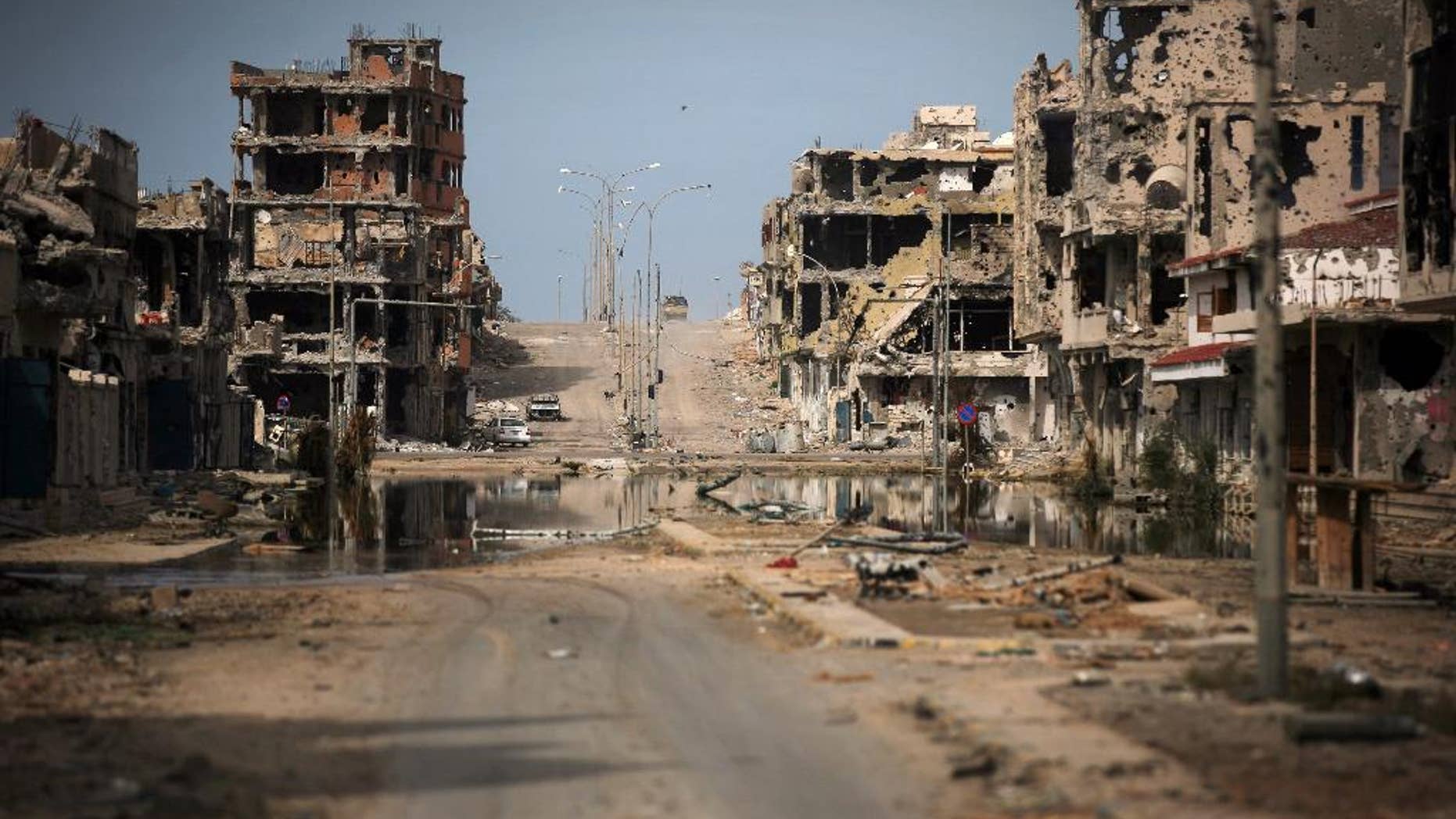 Oct. 22, 2011: A general view of buildings ravaged by fighting in Sirte, Libya.