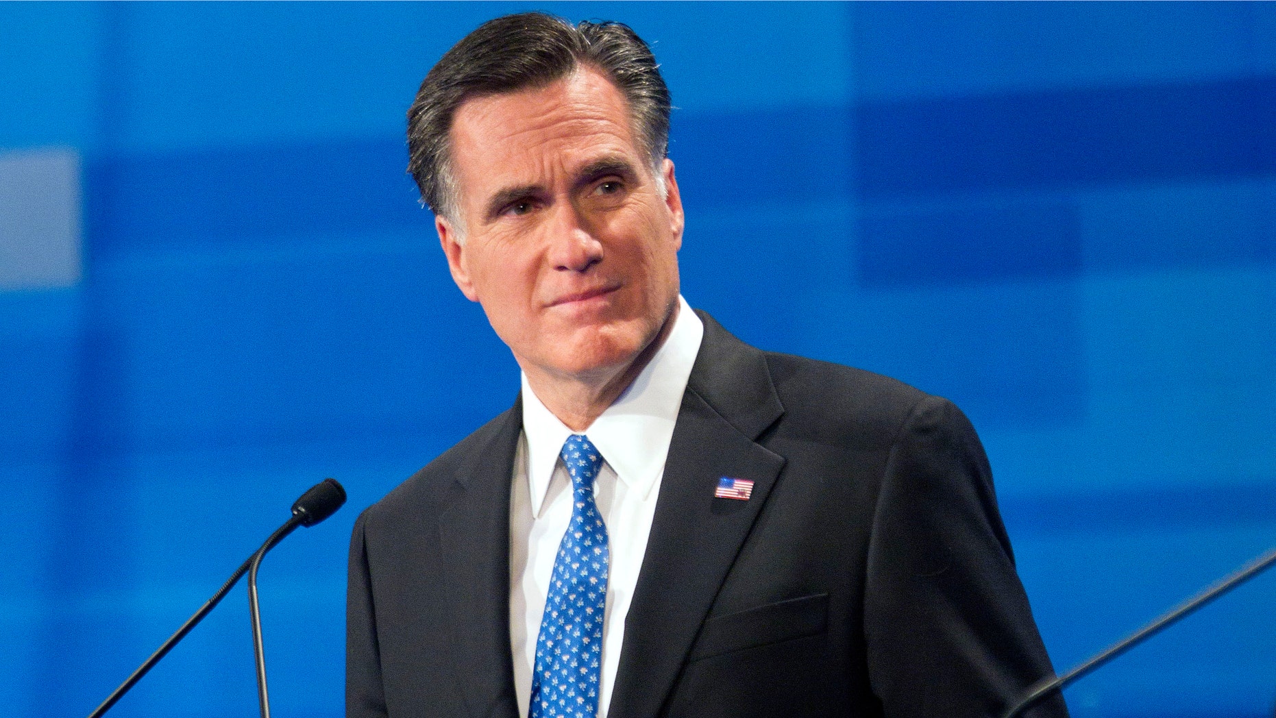 Republican presidential candidate former Massachusetts Gov. Mitt Romney speaks during the South Carolina Republican presidential candidate debate Monday, Jan. 16, 2012, in Myrtle Beach, S.C. (AP Photo/David Goldman)