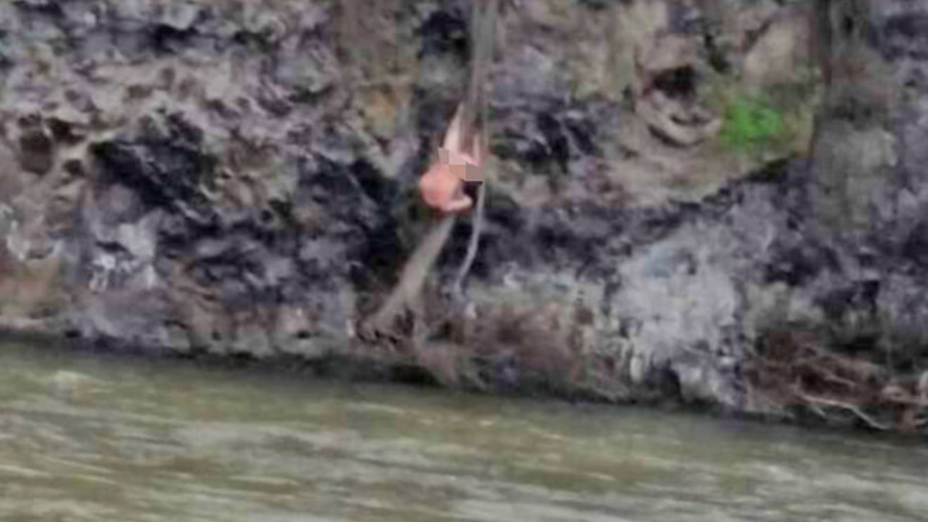 Police found Steven Burton naked and hanging upside down from a tree.