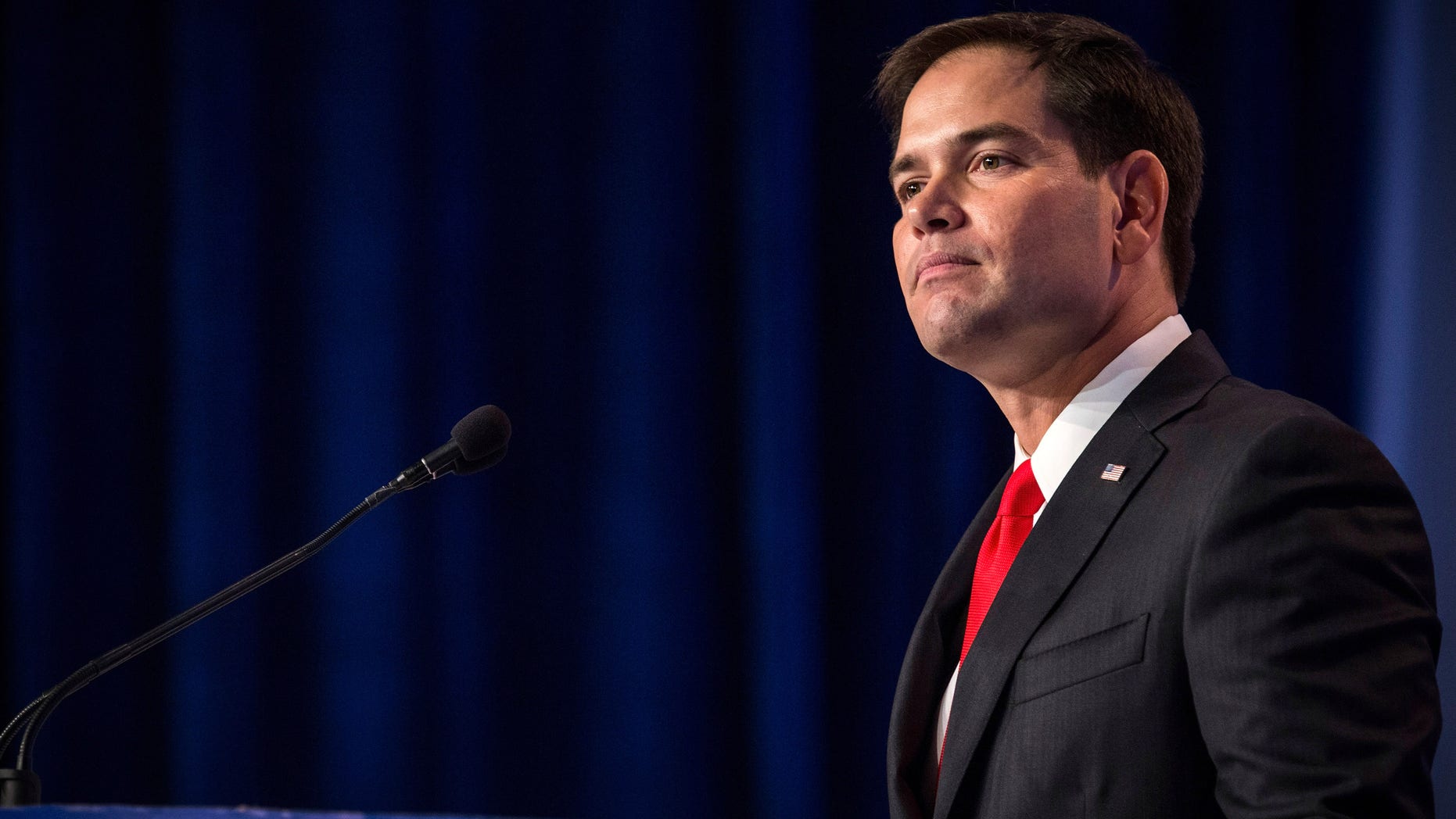 WASHINGTON, DC - OCTOBER 11: Senator Marco Rubio (R-FL), speaks at the 2013 Values Voter Summit, held by the Family Research Council, on October 11, 2013 in Washington, DC. The summit, which goes for three days, is attended by a number of Republican senators and high profile conservative voices in American politics. (Photo by Andrew Burton/Getty Images)
