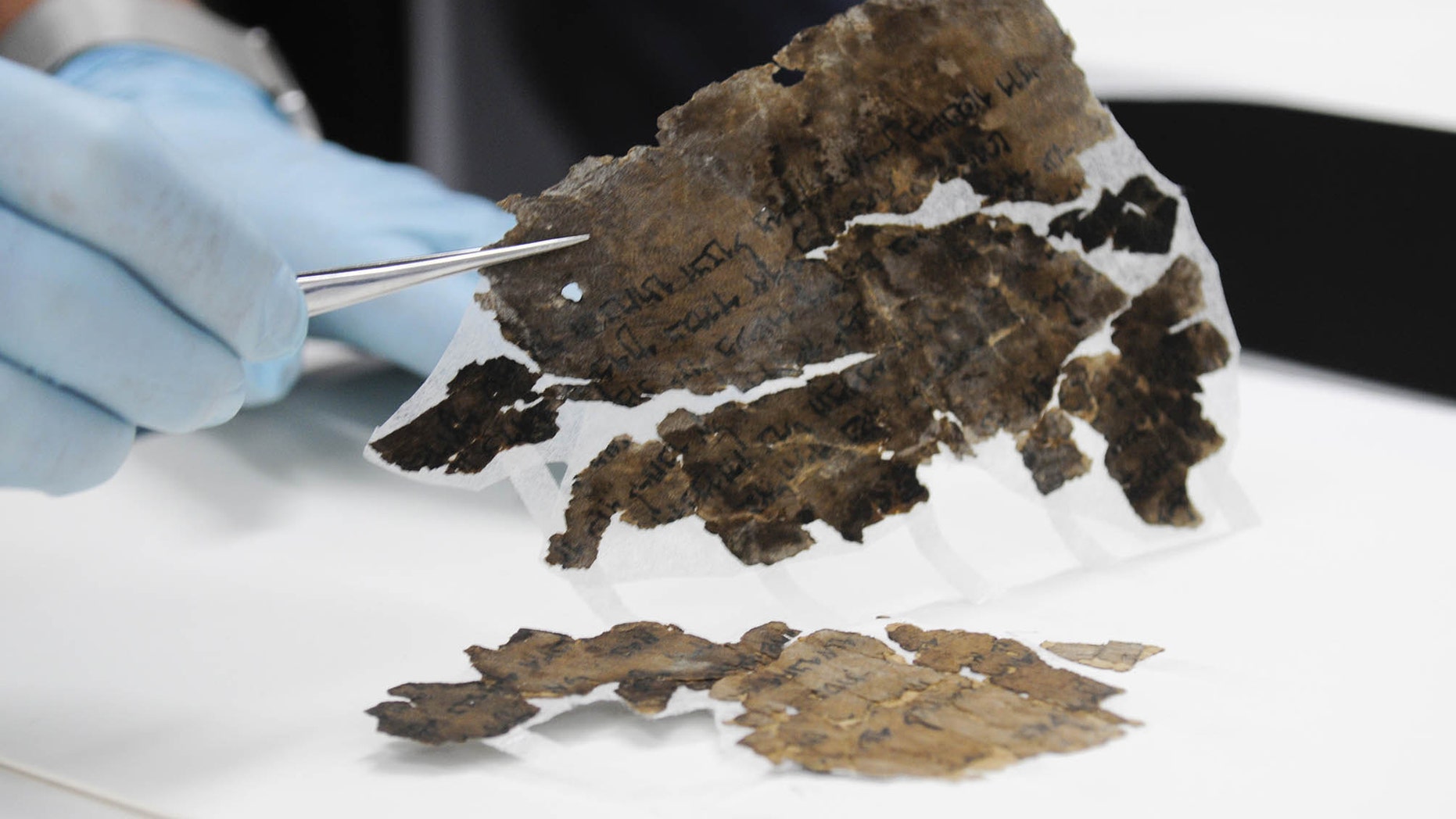 Conserving the Scrolls at the Israel Antiquities Authority laboratories in Jerusalem.