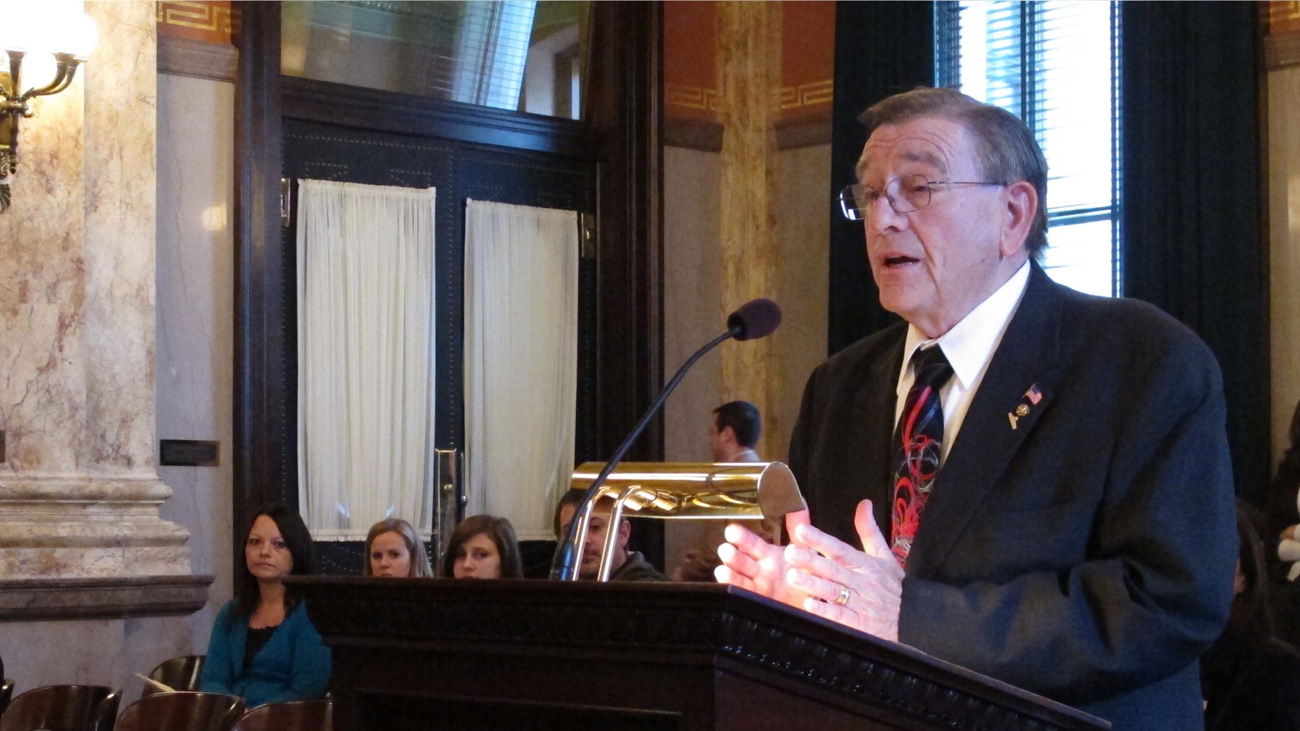 Dec. 2, 2014: Rep. Jim Buchy, a R-Greenville, testifies on Tuesday.