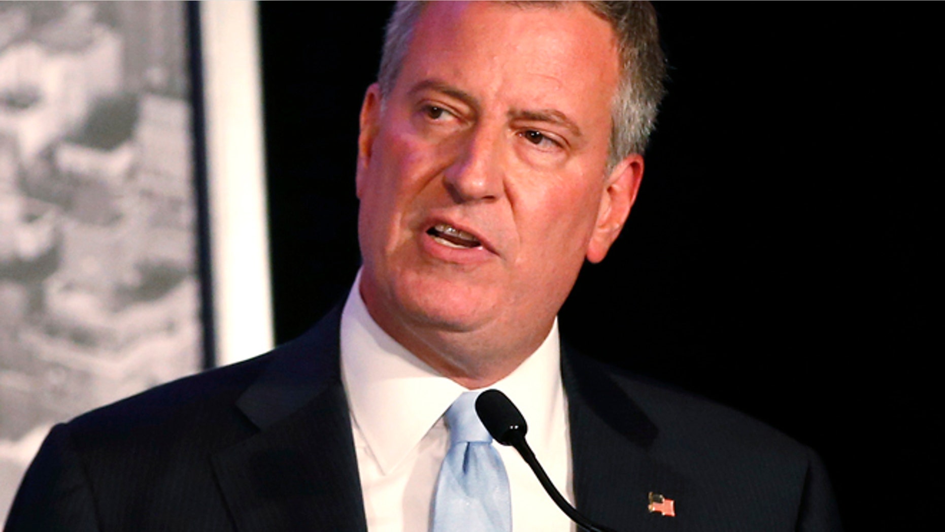 New York City Mayor Bill de Blasio believes knife attacks are due to increased gun control.