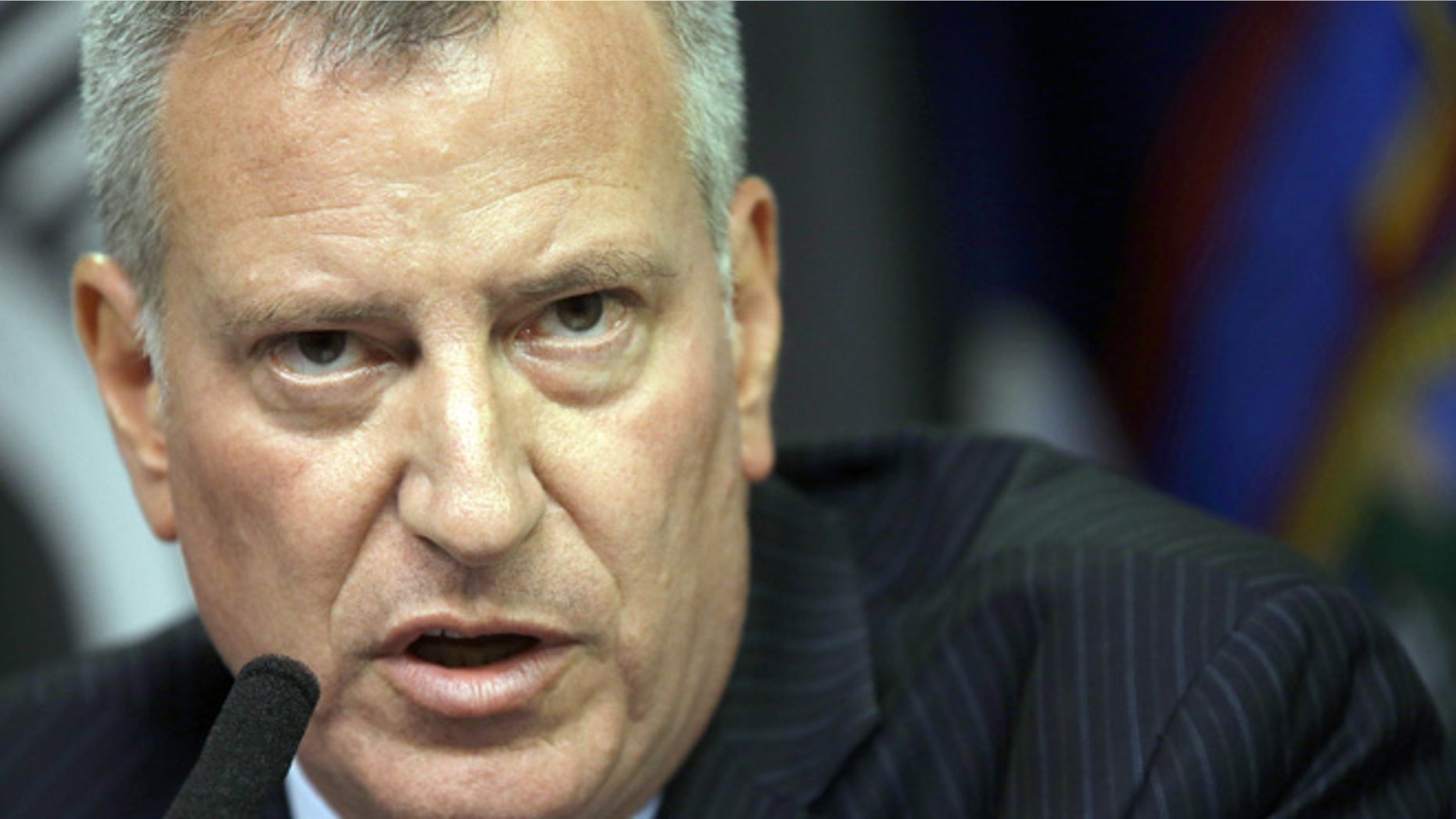 Aug. 8, 2015 : New York City Mayor Bill de Blasio speaks during a news conference to provide an update of the Legionnaires' disease outbreak in New York. (AP)