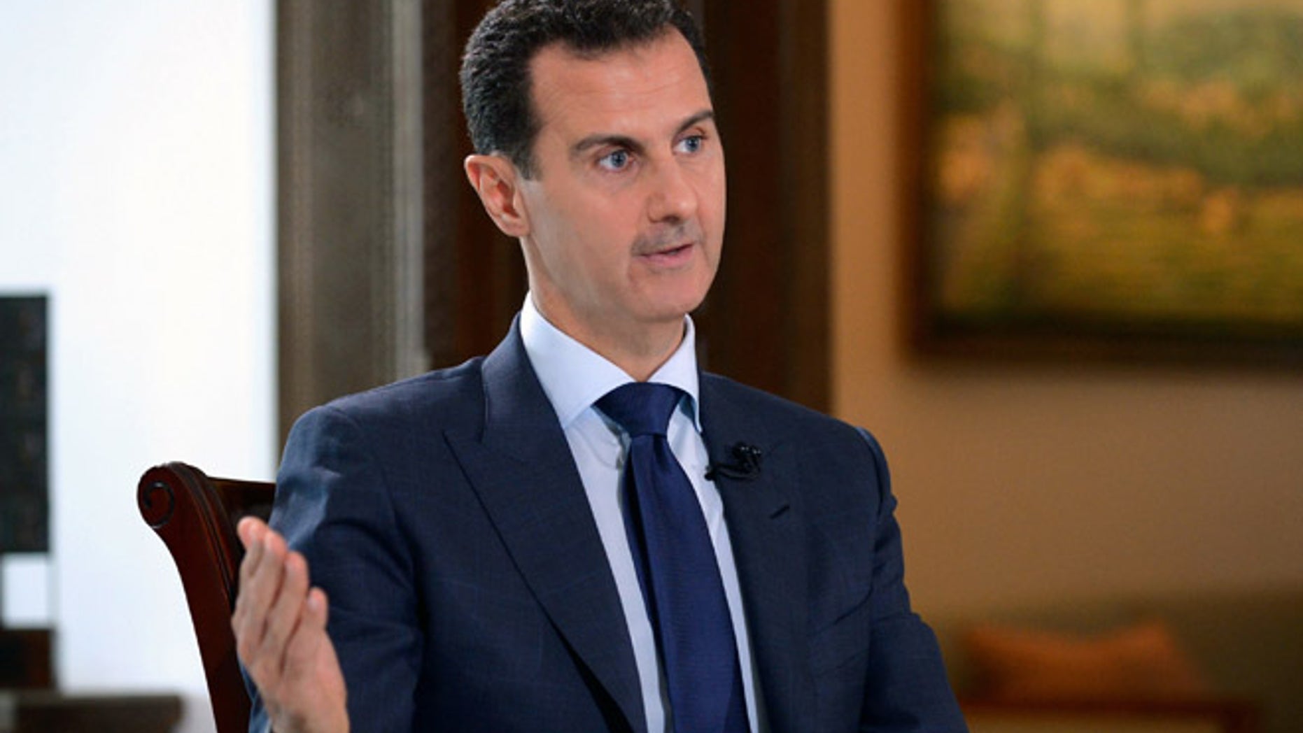 JULY 14: Syrian President Bashar Assad, speaks during an interview with NBC News in Damascus, Syria.
