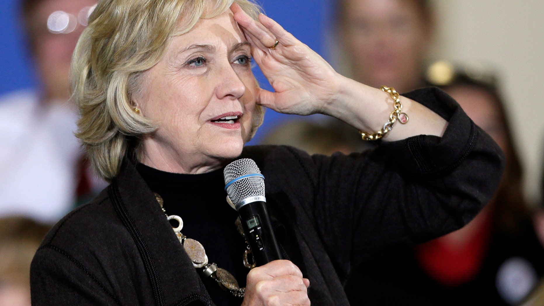 Dec. 4, 2015: Democratic presidential candidate Hillary Clinton speaks during a town hall meeting in Fort Dodge, Iowa.