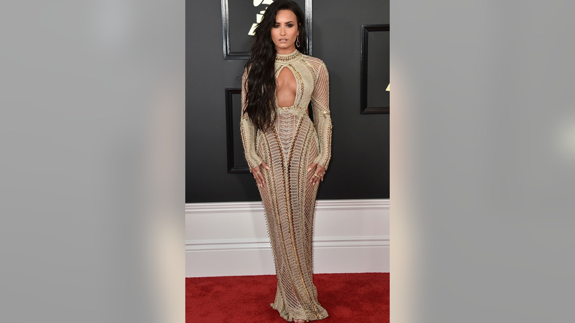 Demi Lovato arrives at the 59th annual Grammy Awards at the Staples Center on Sunday, Feb. 12, 2017, in Los Angeles. (Photo by Jordan Strauss/Invision/AP)