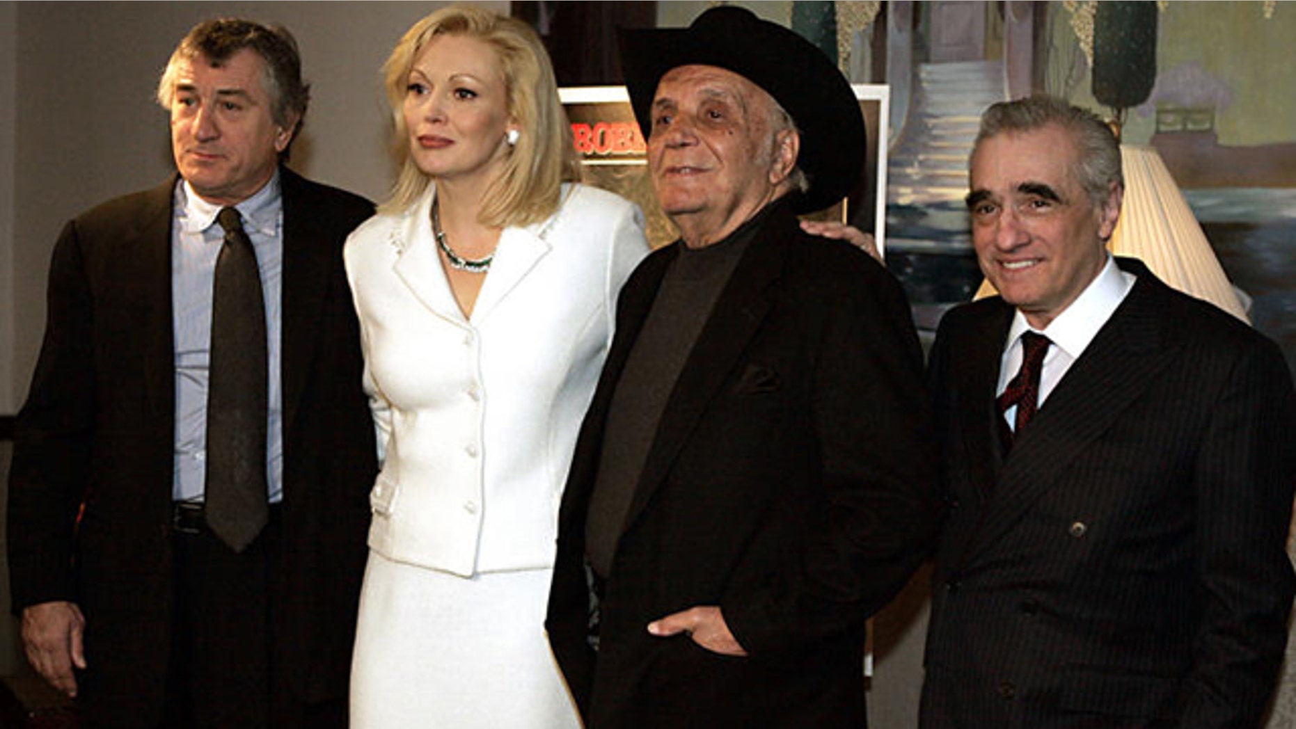 Robert De Niro, actor; Cathy Moriarty, actress; Jake LaMotta, former boxer; and Martin Scorsese, director in 2005. (AP)