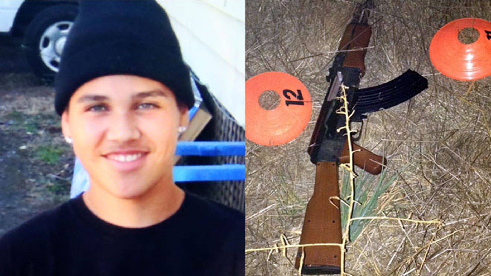 An undated photo of 13-year-old Andy Lopez and the replica assault rifle he was holding when he was shot and killed by two Sonoma County deputies in Santa Rosa, Calif.