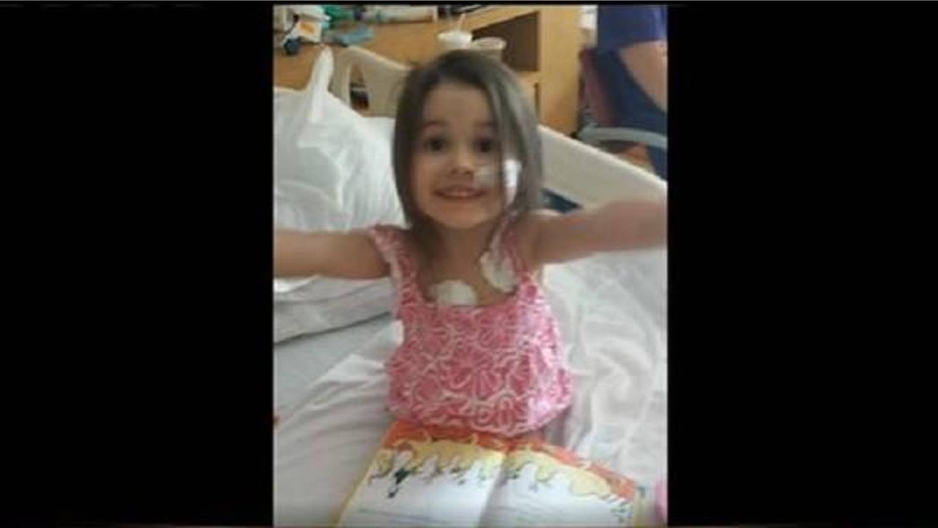 This undated photo shows 3-year-old Grace Cantrell who is waiting for a heart transplant.