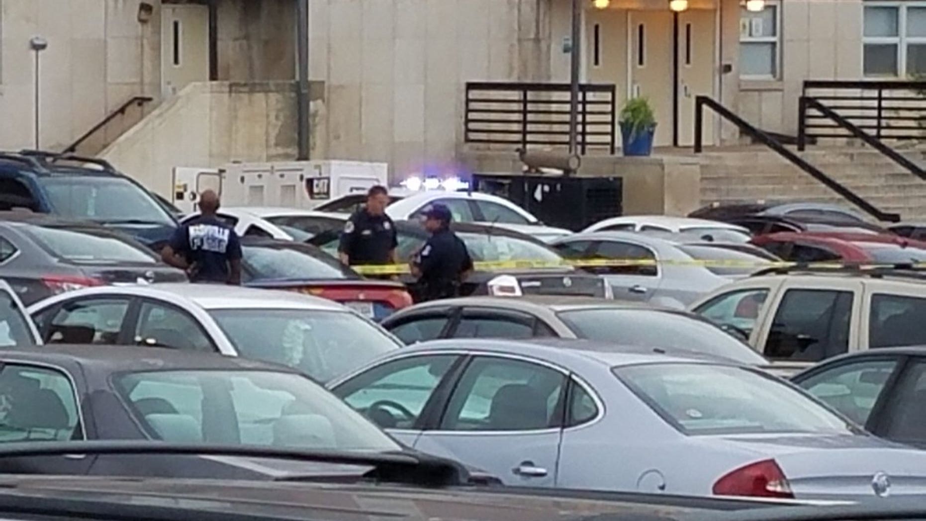 At least one person was shot in the chest in a parking lot on the Tennessee State University campus.