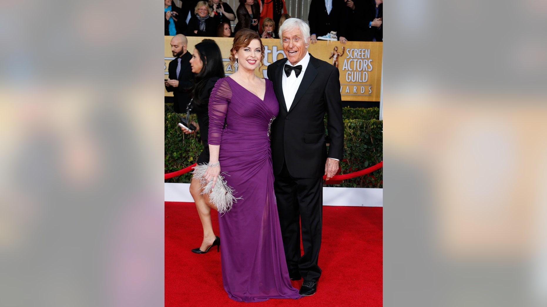 January 27, 2013. Dick Van Dyke and his wife Arlene arrive at the 19th annual Screen Actors Guild Awards in Los Angeles, California.