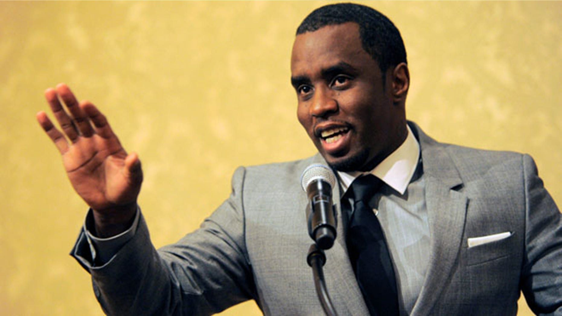 In this 2013 file photo, Sean "Diddy" Combs of the new network Revolt TV addresses reporters at the Beverly Hilton Hotel in Beverly Hills, Calif.
