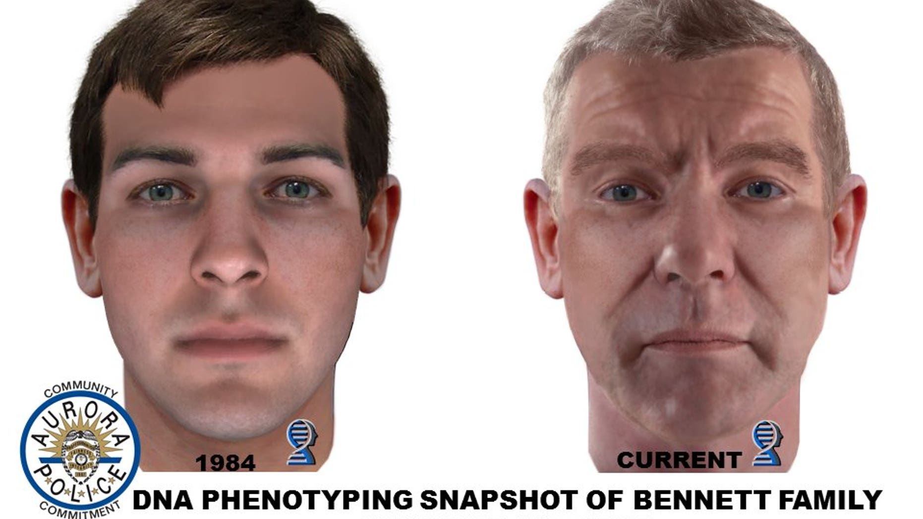 DNA composite images of suspect in the 1984 murders of a Colorado family. (Aurora Police Department)