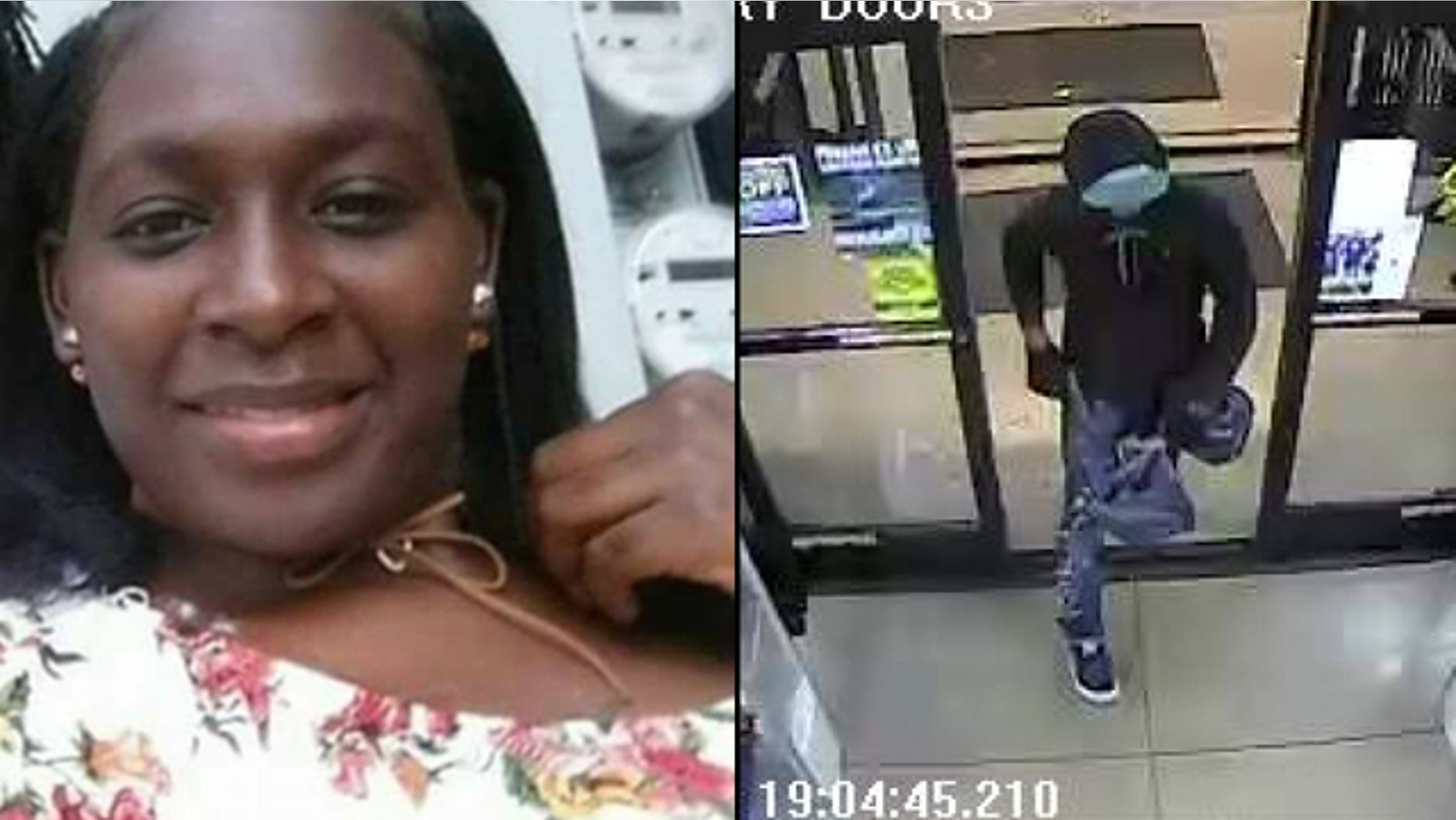 The suspect in the murder of 27-year-old Gabrielle Simmons was captured on surveillance video.