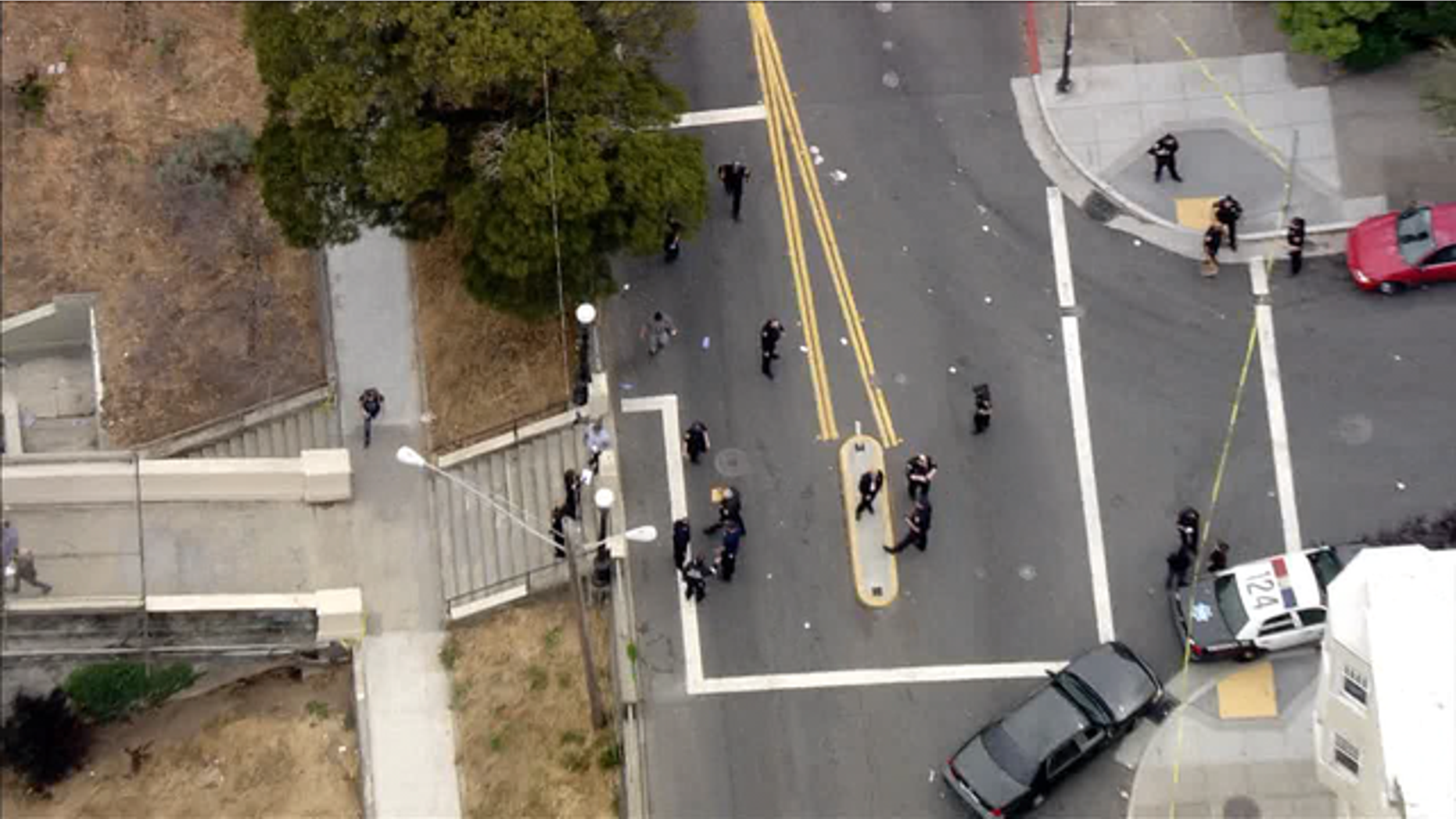 Police raced to the scene at San Francisco's Dolores Park.