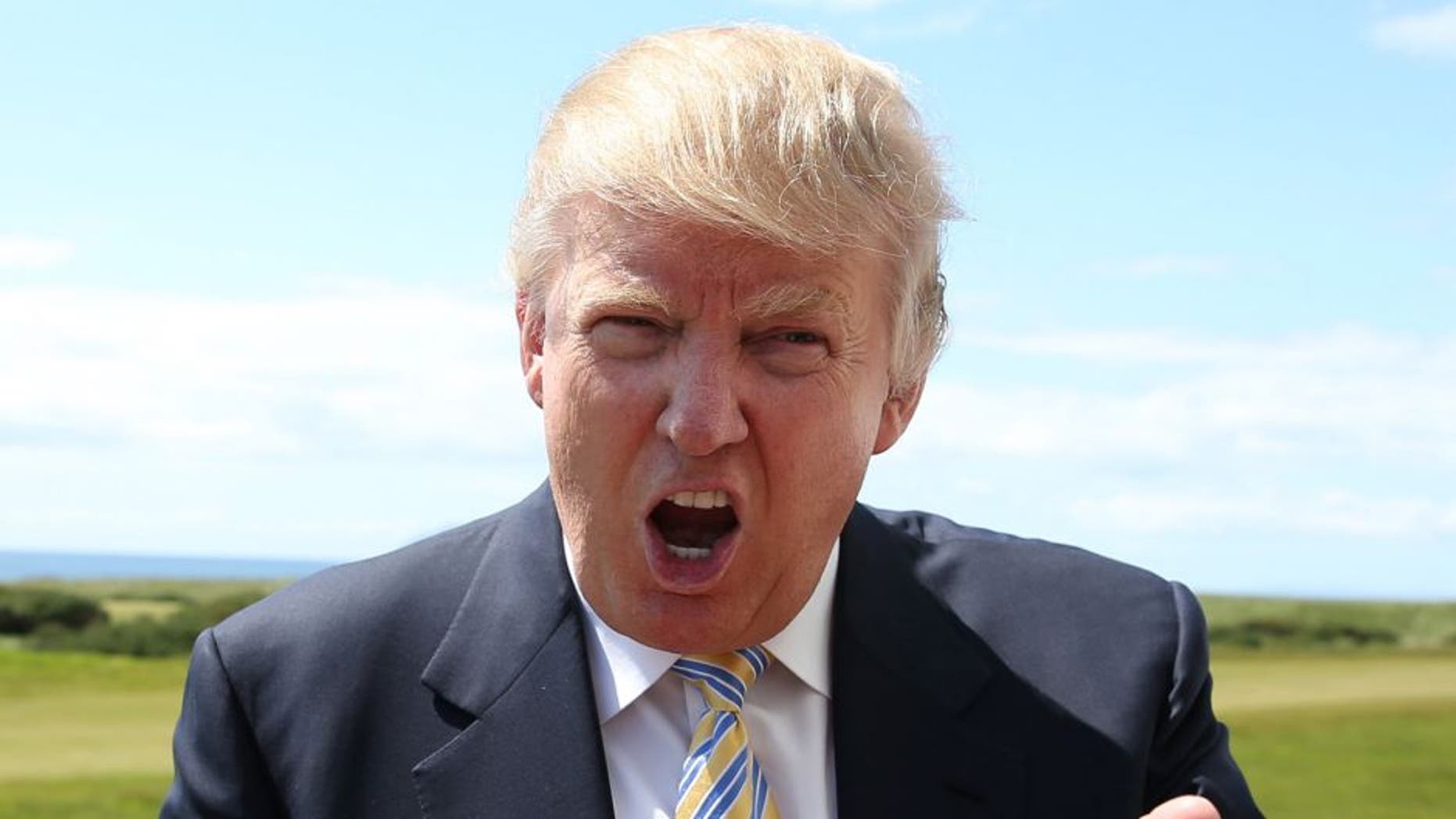 TURNBURRY, SCOTLAND - JUNE 08: Donald Trump visits Turnberry Golf Club, after its $10 Million refurbishment on June 8, 2015 in Turnberry, Scotland. (Photo by Ian MacNicol/Getty Images)