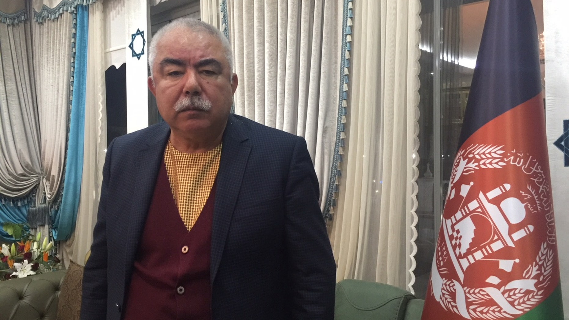 General Abdul Rashid Dostum, from his Ankara home, in exile from Afghanistan