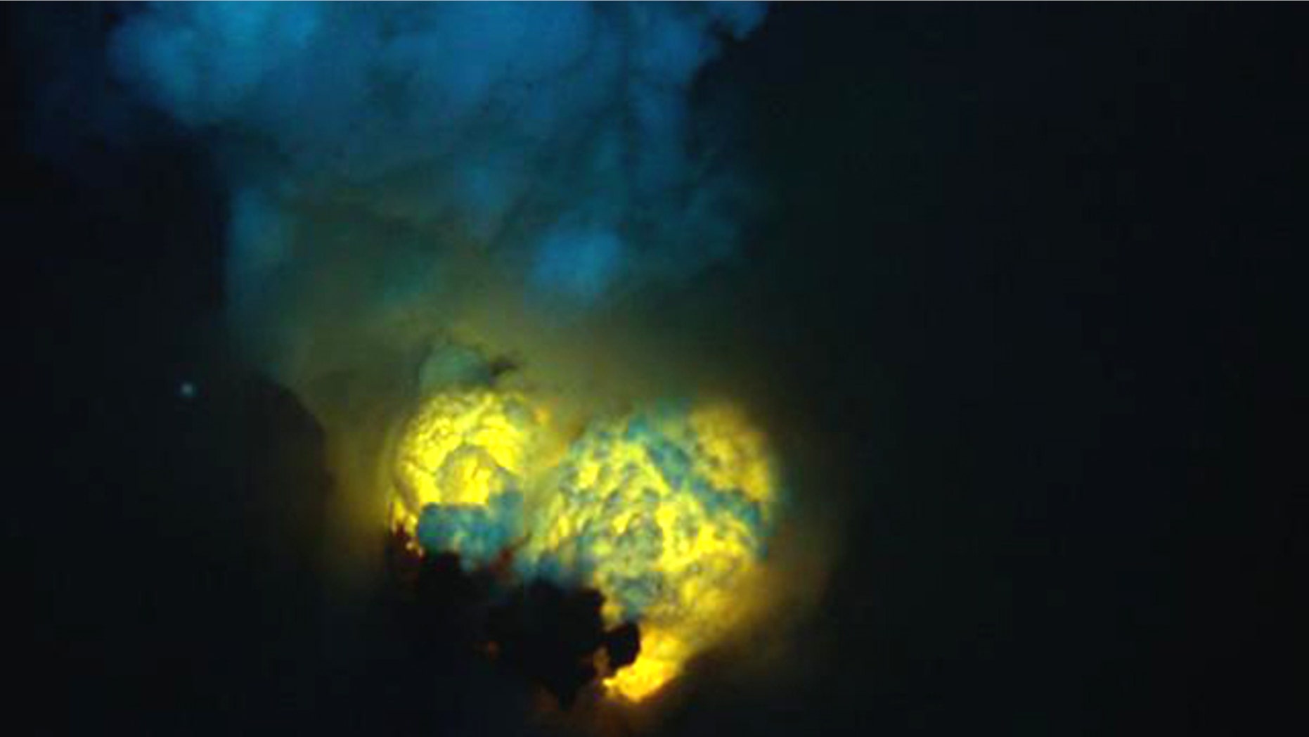 A double bubble of magma forms at Hades Vent at West Mata submarine volcano.