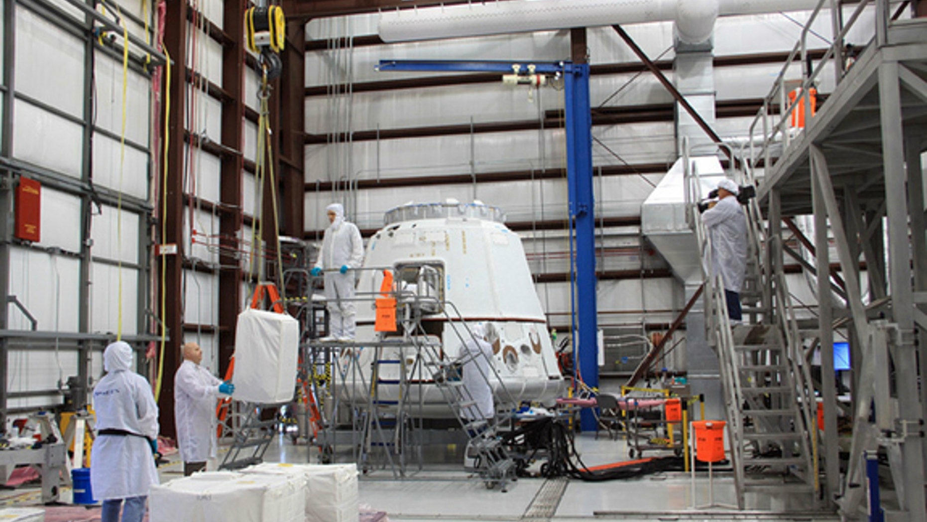 SpaceX tweeted on April 22, 2012: "Another shot from cargo loading with @NASA in anticipation of the upcoming demo flight to the Space Station."
