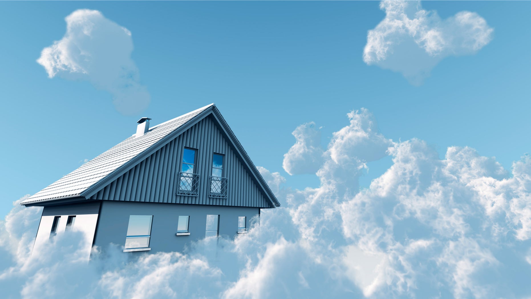 dream home in clouds