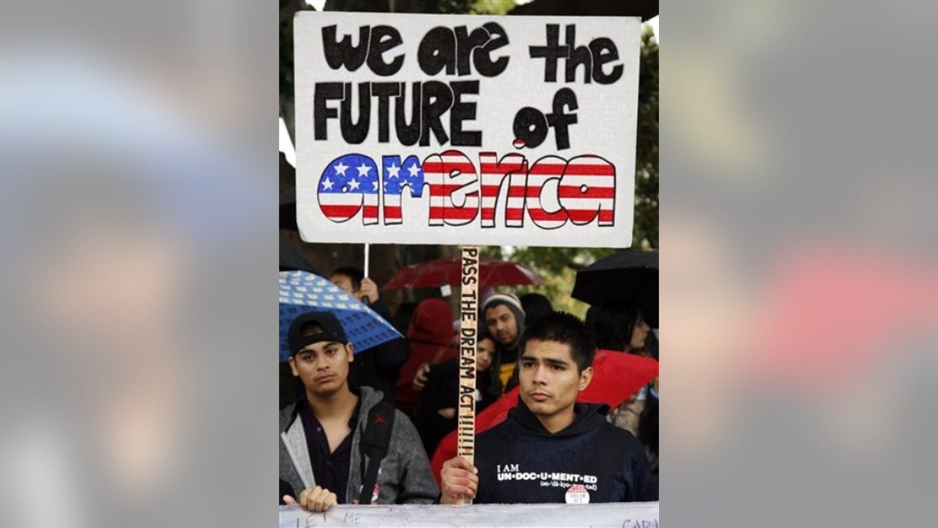 Dec. 18, 2010: College student Jorge Herrera, 18, an illegal immigrant, rallies with students and Dream Act supporters in Los Angeles.