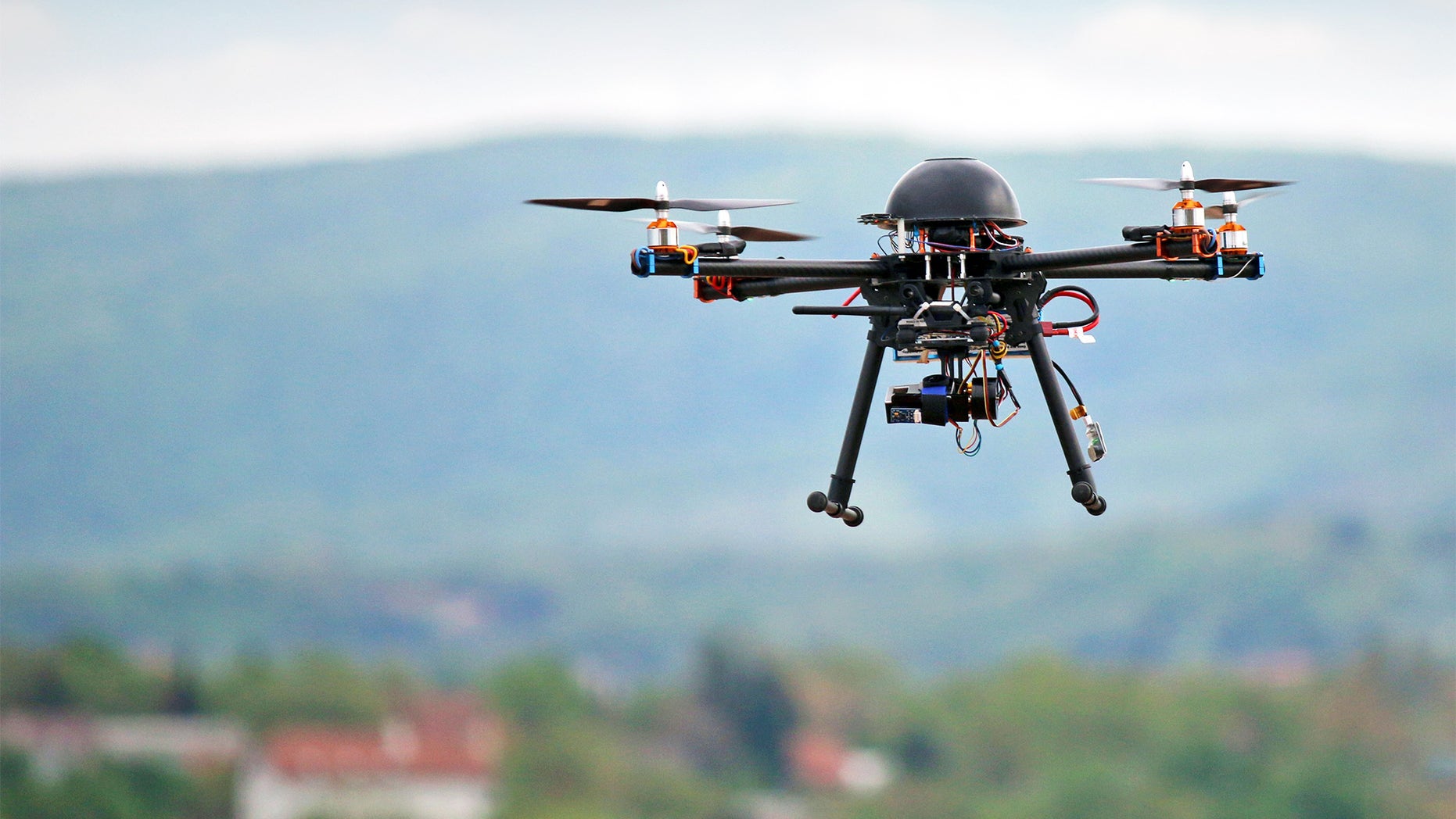flying drone with camera