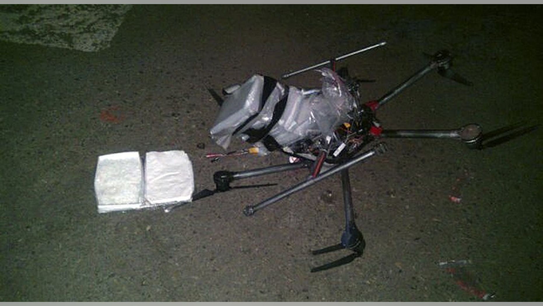 A drone downed in Tijuana, Mexico, in January 2015 carrying methamphetamine. (Photo: Associated Press)