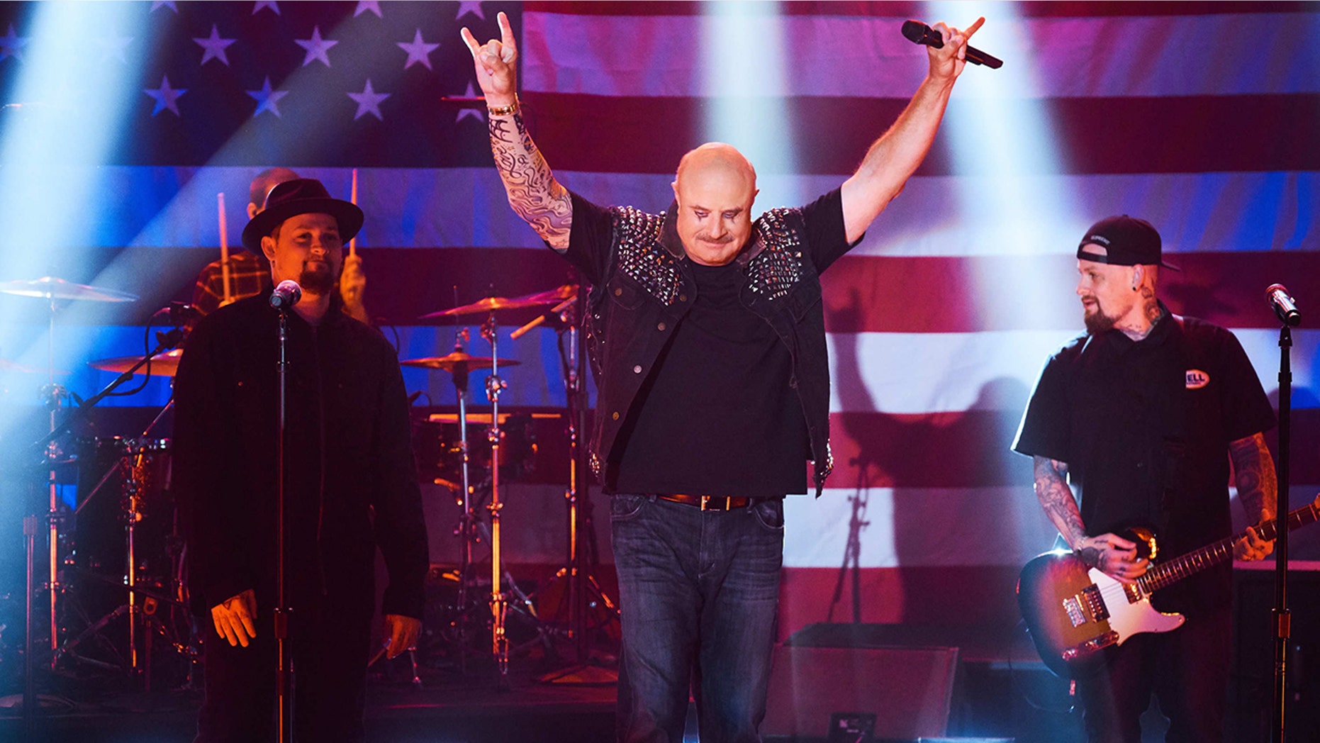 Dr. Phil performed on stage with Good Charlotte.