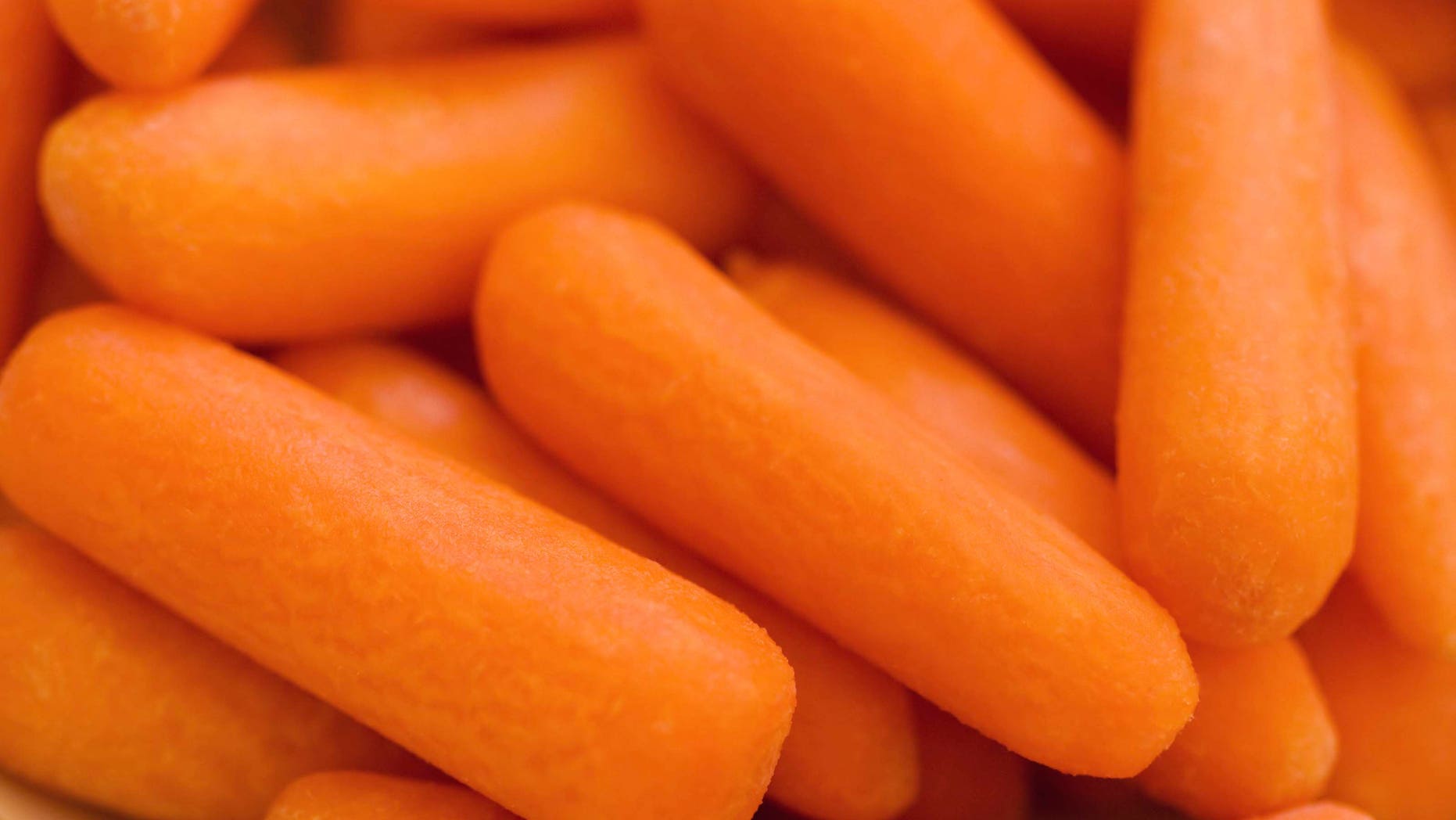 Close-up of baby carrots with selective focus.