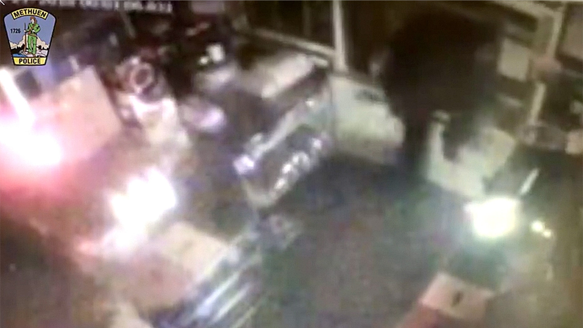 Local police say the man climbed into the store and was inside "for a brief moment" before jumping back out the window.
