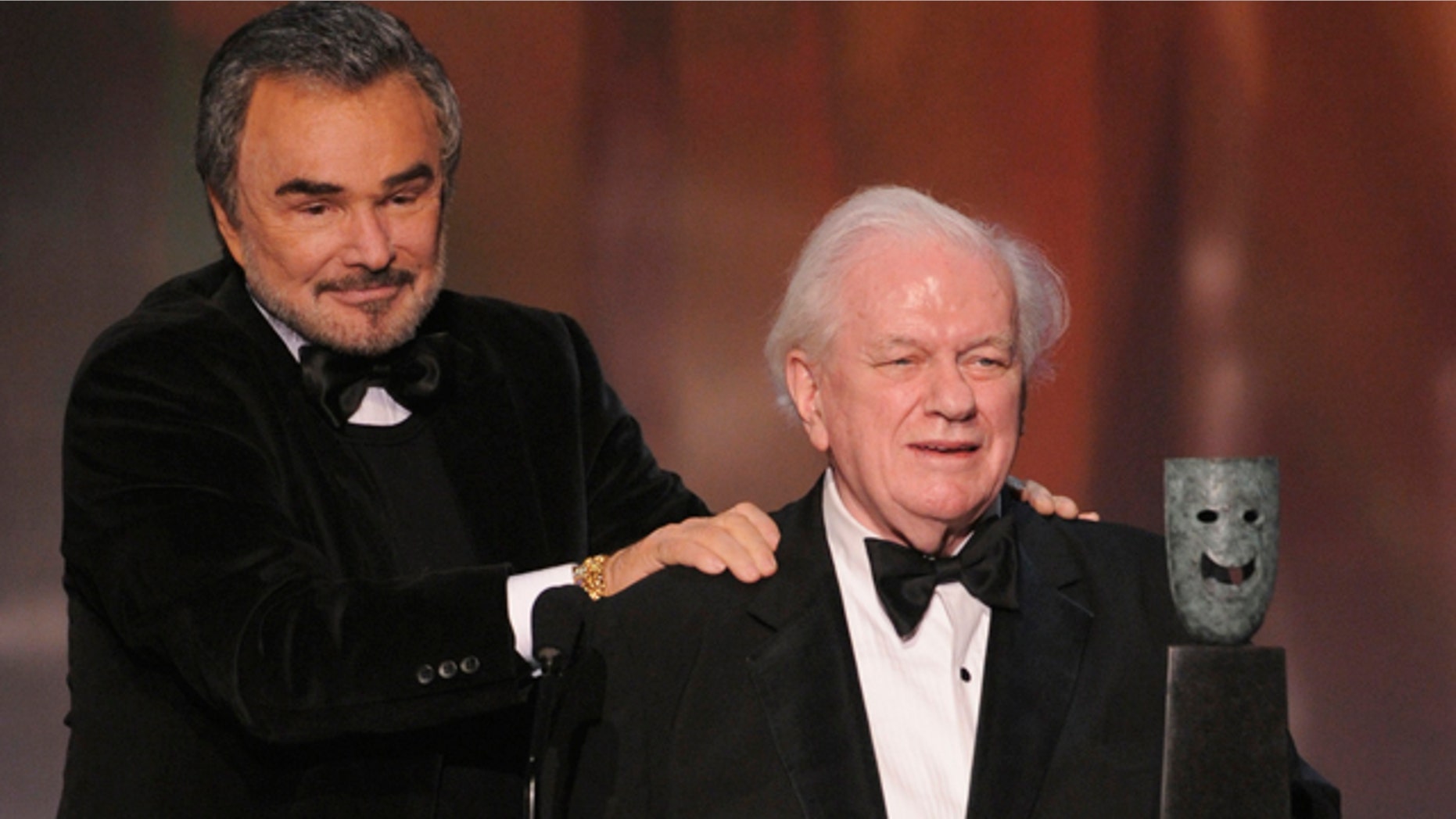 Jan. 27, 2008: Actor Charles Durning accepts the life achievement award from presenter Burt Reynolds, left, at the 14th Annual Screen Actors Guild Awards in Los Angeles.