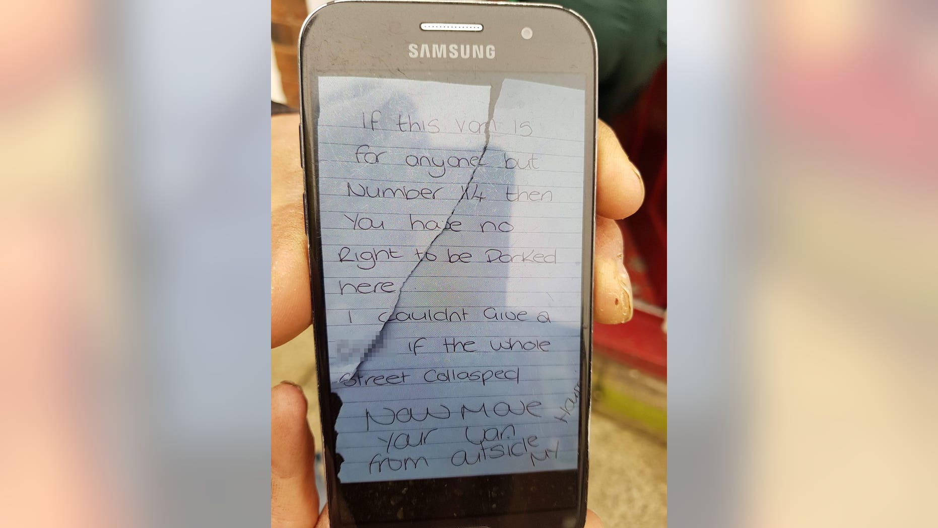A woman wrote that she didn't care if "the whole street collapsed" but wanted the ambulance to be moved.
