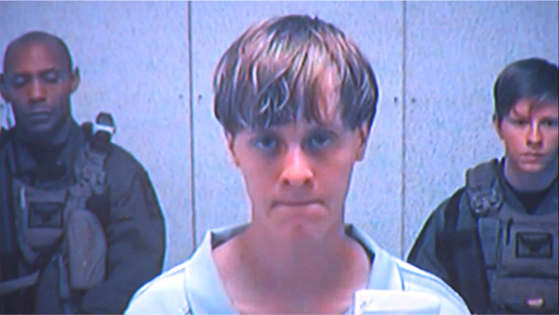 Dylann Roof appears via video before a judge in Charleston, S.C., on Friday, June 19, 2015.