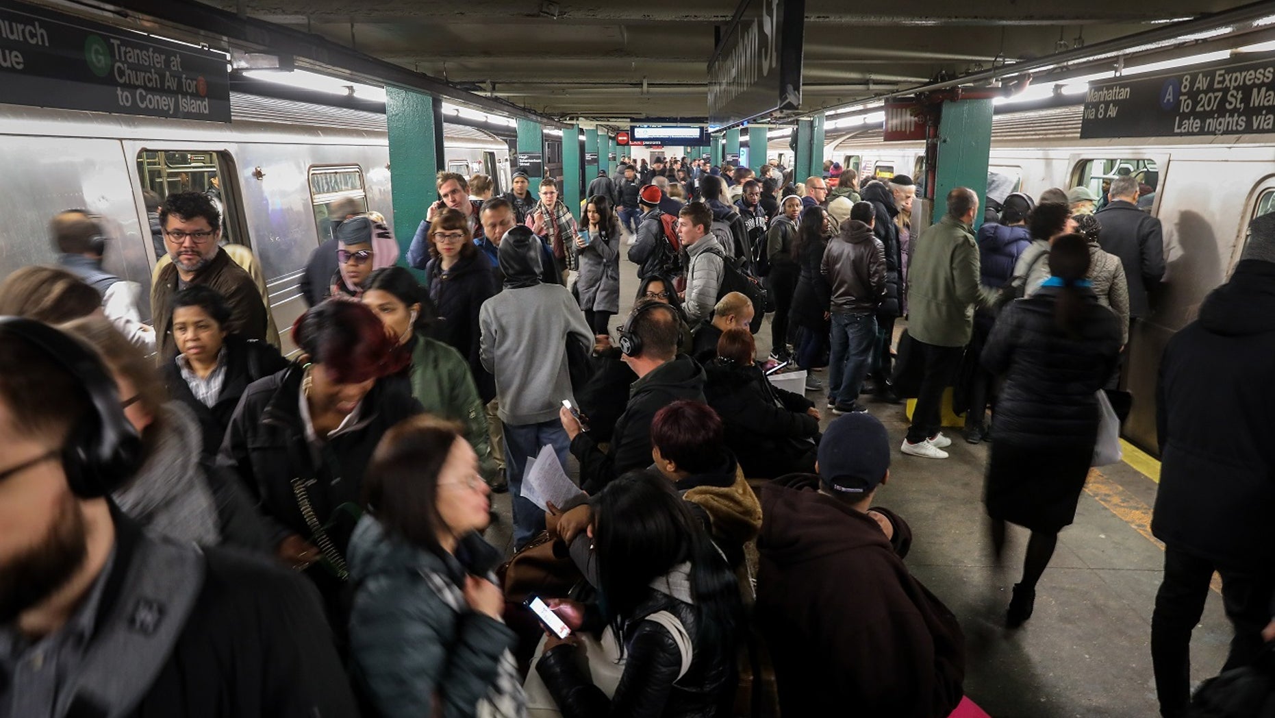 MTA officials said commuters riding the subway in New York City were partially to blame for the delays.