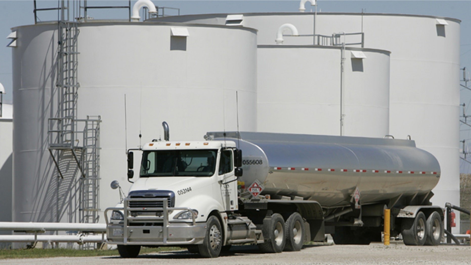 FILE - In this May 24, 2006, file photo, a tanker leaves the Tall Corn Ethanol plant after loading up with ethanol in Coon Rapids, Iowa.